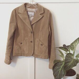 Vintage WILSONS MAXIMA light tan suede leather jacket for women